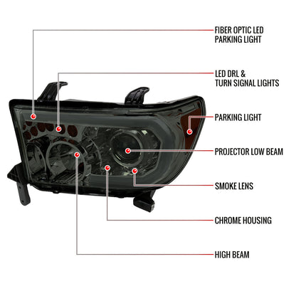 Spec-D 07-13 Tundra/08-17 Sequoia Headlights Retro Style Tube