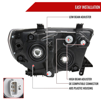 Spec-D 07-13 Tundra/ 08-17 Sequoia Headlights OEM Style Black
