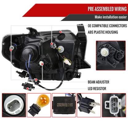 Spec-D 14-21 Tundra Switchback SEQ LED Projector Headlights Chrome