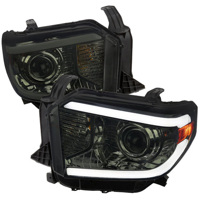 Spec-D 14-21 Tundra SEQ Bar Projector Headlights Chrome/Smoked