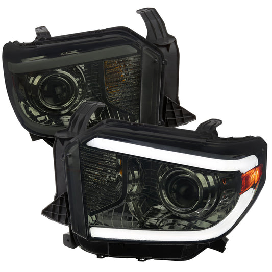 Spec-D 14-21 Tundra SEQ Bar Projector Headlights Chrome/Smoked