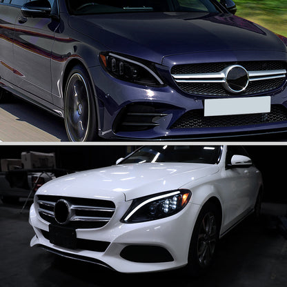 Spec-D 15-18 Mercedes C-Class W205 Sequential Headlights Black Smoked