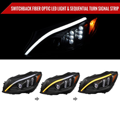 Spec-D 15-18 Mercedes-Benz C-Class W205 SEQ LED Headlights Black