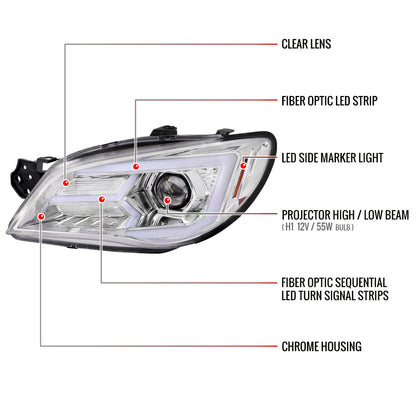 Spec-D 06-07 Impreza WRX STI Headlights Sequential Signals Chrome