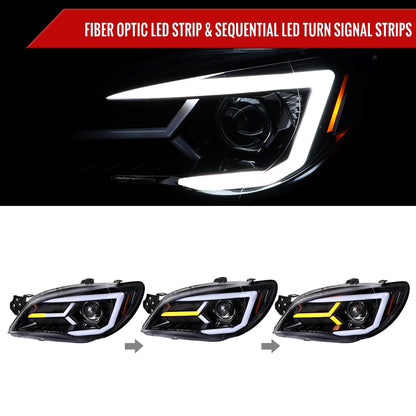 Spec-D 06-07 Subaru WRX STI Projector Headlights Jet Black.