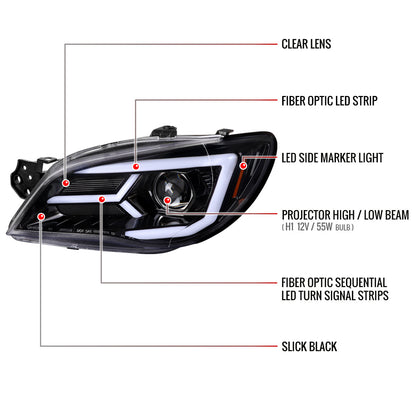 Spec-D 06-07 Subaru WRX STI Projector Headlights Jet Black.