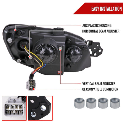 Spec-D 06-07 Impreza WRX STI Sequetial Headlights Black