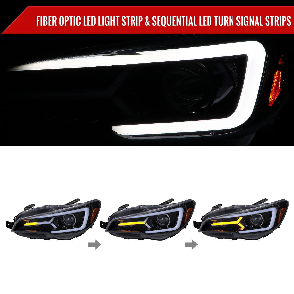Spec-D 15-21 Subaru Impreza WRX/STI Bar SEQ GL Blk/ Smoked Headlights