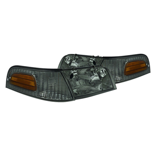 Spec-D 98-11 Ford Crown Victoria Smoked Headlights Corner Lights