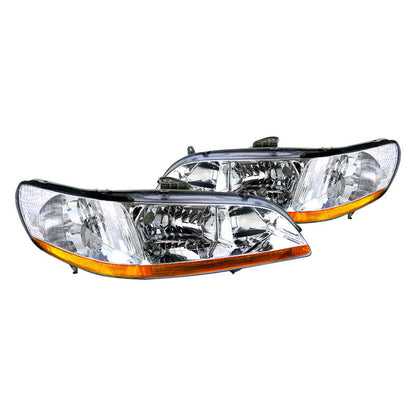 Spec-D 98-02 Honda Accord Headlights Crystal Chrome/Clear Amber