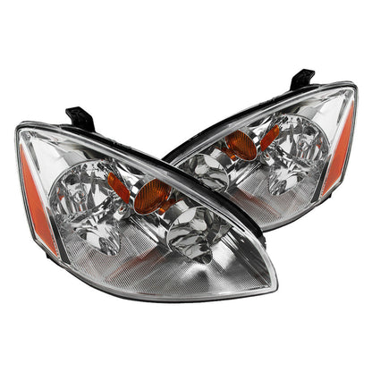 Spec-D 02-04 Nissan Altima Crystal Headlights Chrome/Clear Amber