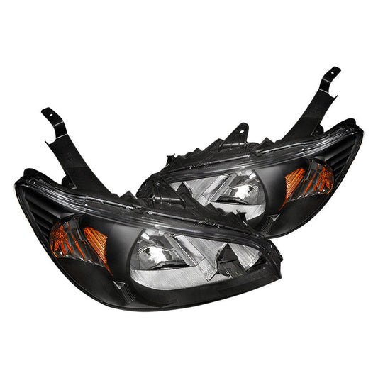 Spec-D 04-05 Honda Civic Headlights Crystal JDM Matte Black