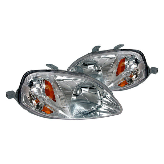 Spec-D 99-00 Honda Civic Headlights Crystal Black/Clear