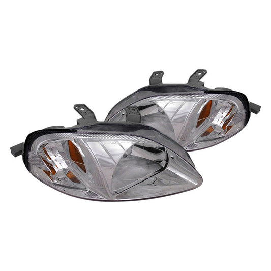 Spec-D 99-00 Honda Civic Crystal Euro Chrome Headlights