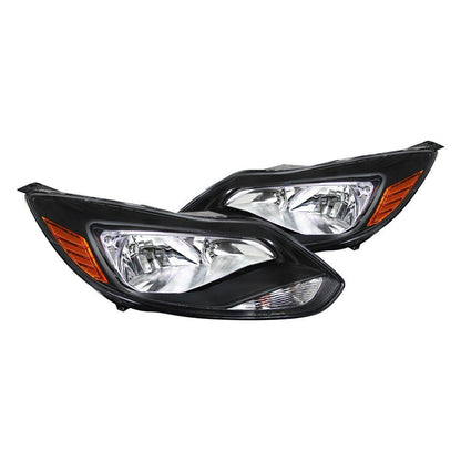 Spec-D 12-14 Ford Focus Headlights OEM Style Matte Black/Clear