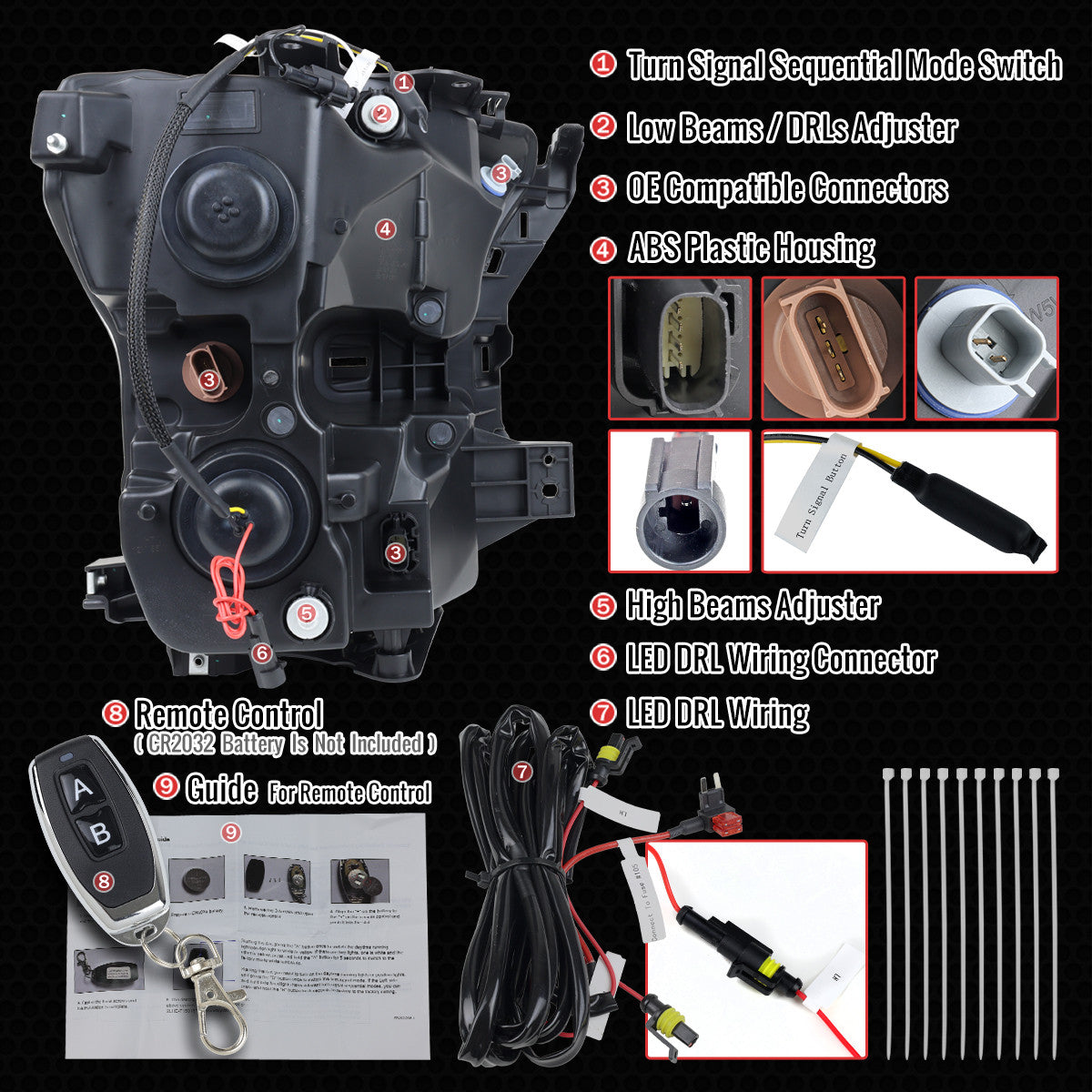 Spec-D 15-17 Ford F-150 Led Projector HID Headlight Black/Smoked Lens