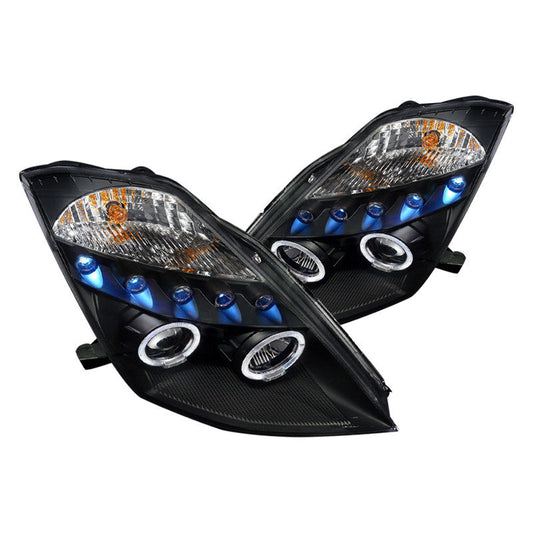 Spec-D 03-05 Nissan 350Z Halo Projector Headlights Black