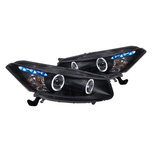 Spec-D 08-12 Accord Coupe Halo Projector Headlights Black