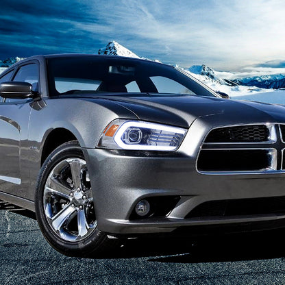 Spec-D 11-14 Dodge Charger Projector Headlights Sequential Chrome