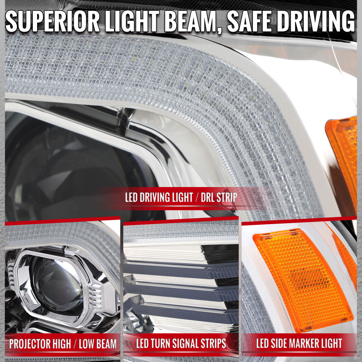 Spec-D 11-14 Dodge Charger Projector Headlights Sequential Chrome