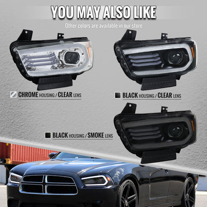 Spec-D 11-14 Dodge Charger Projector HID Headlight Black/Smoked