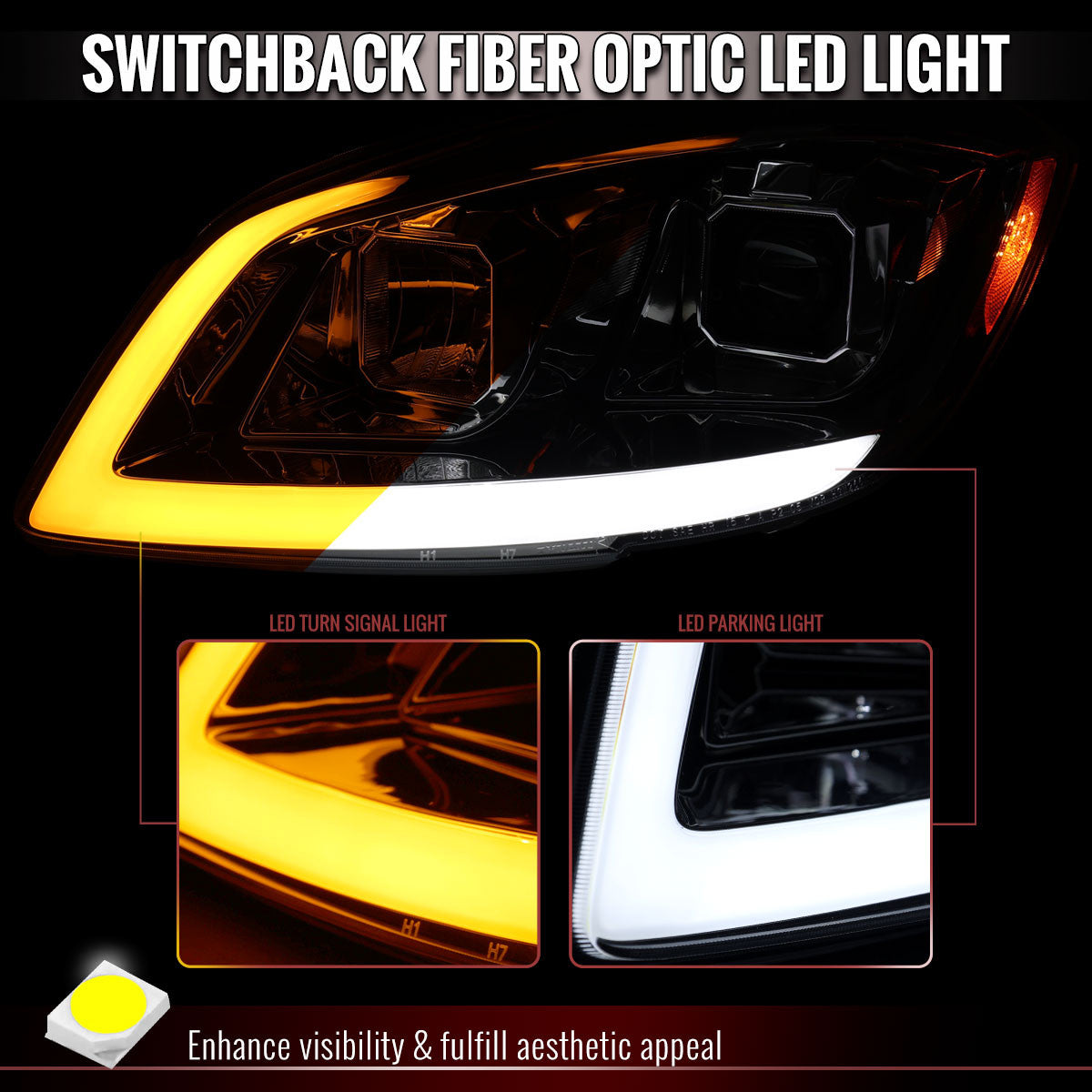 Spec-D 05-10 Chevrolet Cobalt Light Bar Projector Headlight Chrome