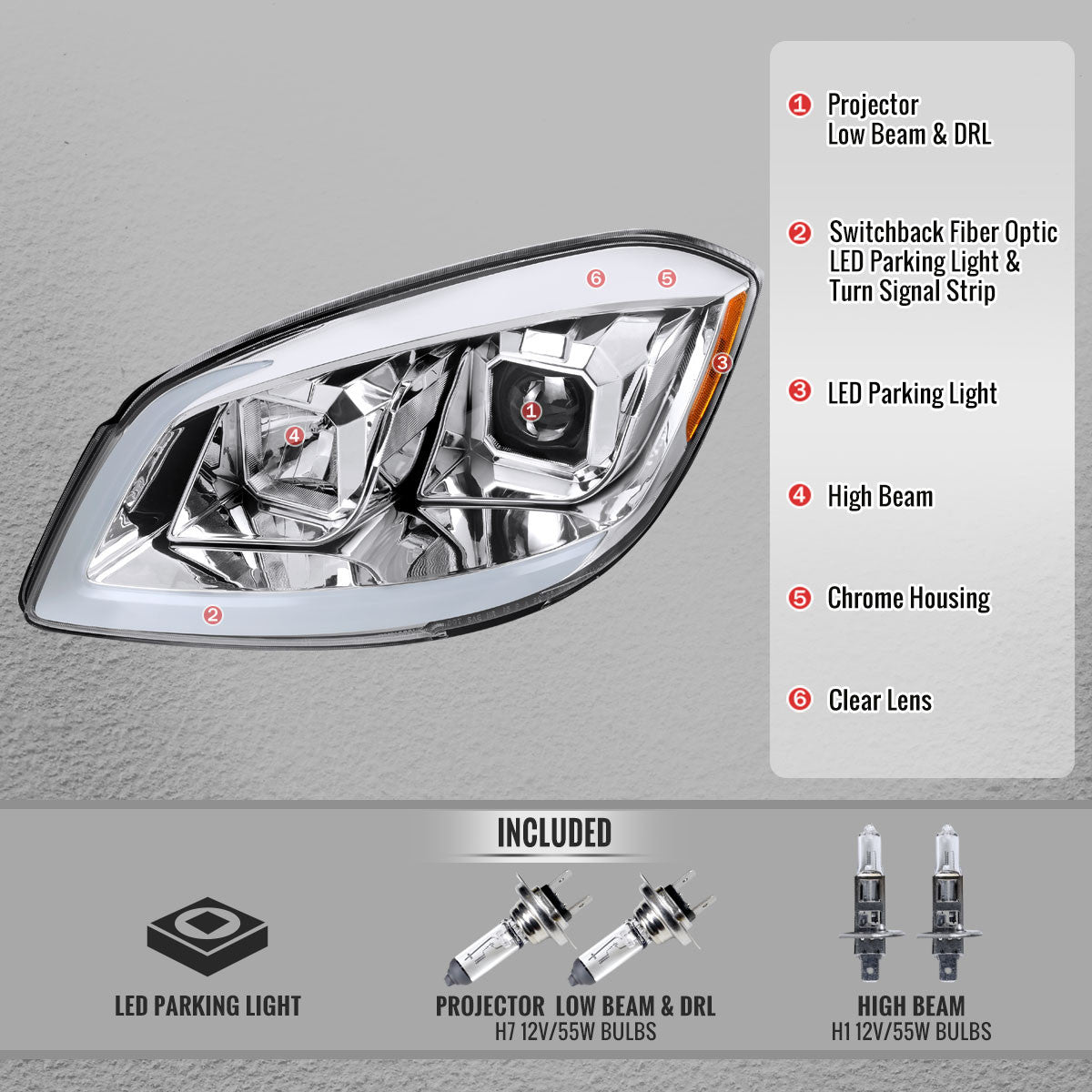 Spec-D 05-10 Chevrolet Cobalt Light Bar Projector Headlight Chrome