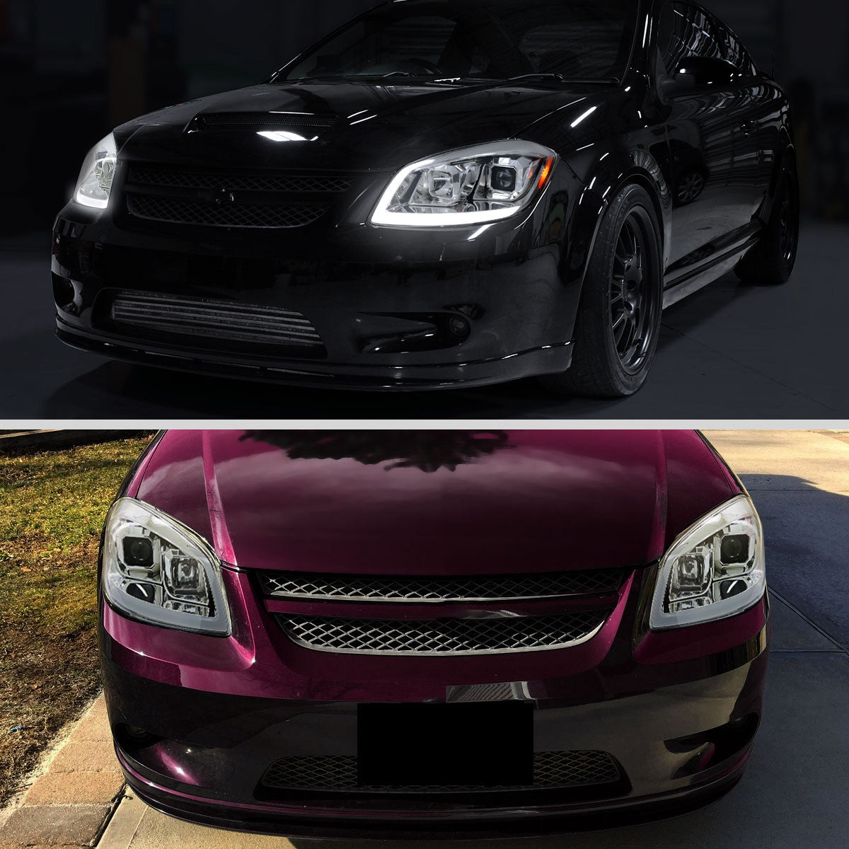 Spec-D 05-10 Chevrolet Cobalt Light Bar Projector Headlight Chrome