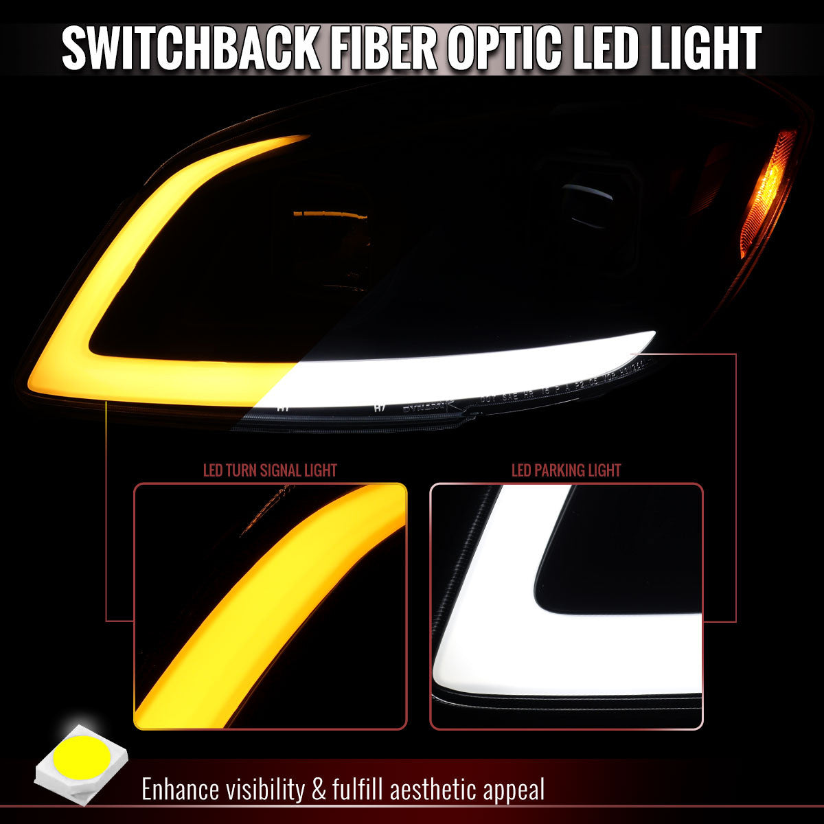 Spec-D 05-10 Chevy Cobalt Headlights Switchback DRL Black/Smoked