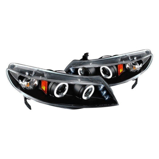 Spec-D 06-11 Honda Civic Sedan Halo Projector Headlights Black