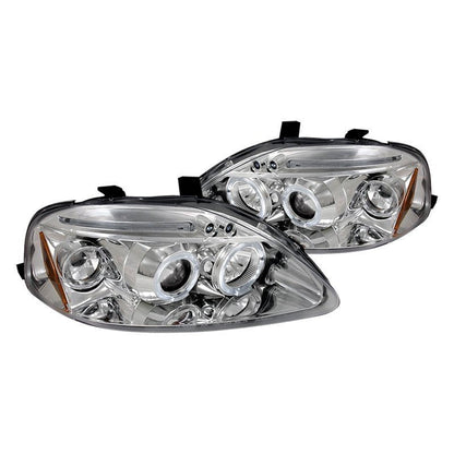 Spec-D 99-00 Honda Civic Halo Projector Headlights Chrome