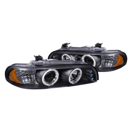Spec-D 96-03 BMW E39 5 Series Headlights Halo Projector Black/Clear