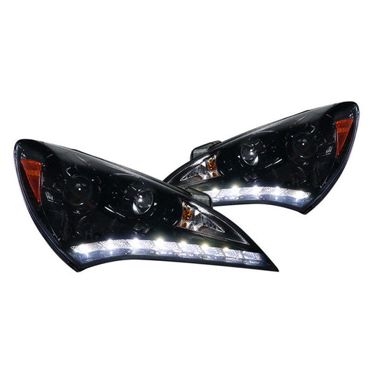 Spec-D 10-12 Hyundai Coupe Projector Headlights Chrome/Smoked V2