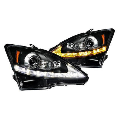 Spec-D 06-10 Lexus IS250 IS350 Projector Headlights Black