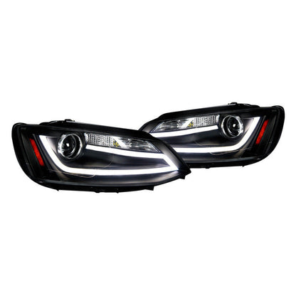 Spec-D 11-18 VW Jetta MK6 Headlights LED Bar Projector Matte Black/Clear