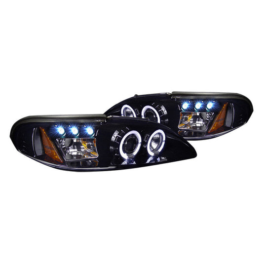 Spec-D 94-98 Ford Mustang Projector Black Headlights smoke Lens