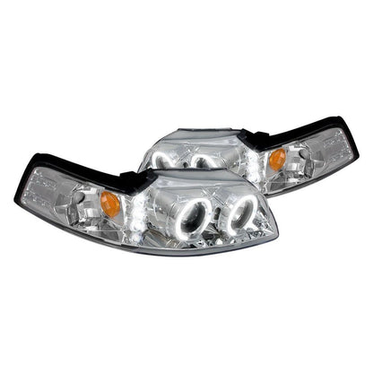 Spec-D 99-04 Ford Mustang Halo Projector Headlights Chrome