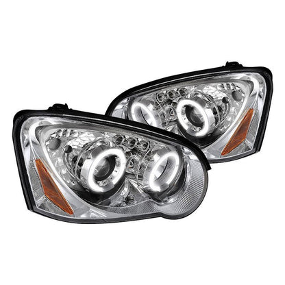 Spec-D 04-05 Subaru Impreza WRX/STI Projector Halo Headlights Chrome/Clear