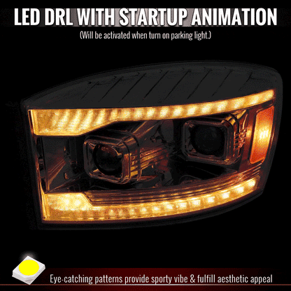 Spec-D 06-08 Dodge Ram 1500 2500 3500 Projector Led Headlight Chrome