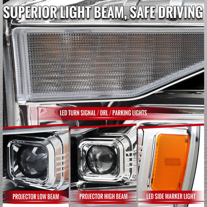 Spec-D 06-08 Dodge Ram 1500 2500 3500 Projector Led Headlight Chrome