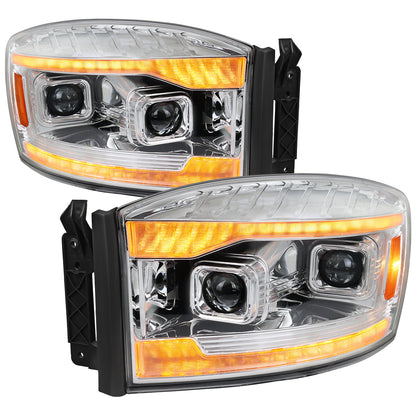 Spec-D 06-08 Dodge Ram 1500 2500 3500 Projector Led Headlight Chrome