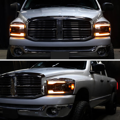Spec-D 06-08 Dodge Ram 1500 2500 3500 Projector Led Headlight Black