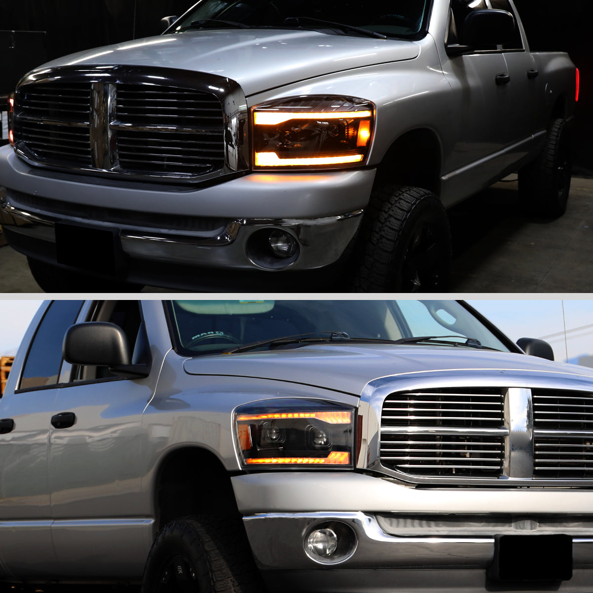 Spec-D 06-08 Dodge Ram 1500 2500 3500 Projector Headlight Black/Smoked