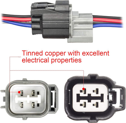SPDZ1 Extension Harness 4 Wires for Upstream Downstream O2 Oxygen Sensor Compatible with Honda Civic Accord CR-V Prelude Odyssey Pilot Acura Integra