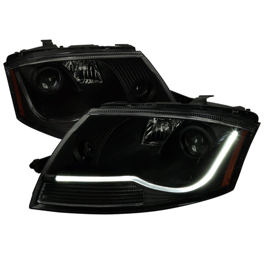 Spec-D 99-06 Audi TT Projector Headlights LED Bar Smoked Black