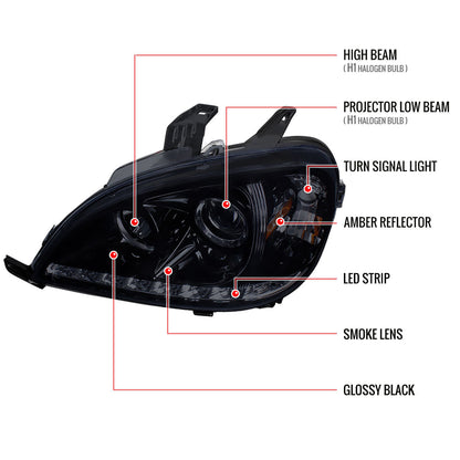 Spec-D 02-05 Mercedes ML W163 Projector Headlights Black/Smoked
