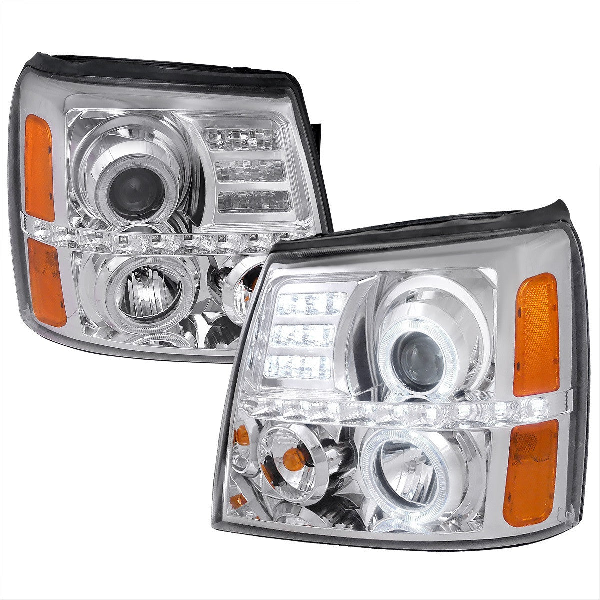 Spec-D 02-06 Cadillac Escalade Halo Projector Headlights Chrome