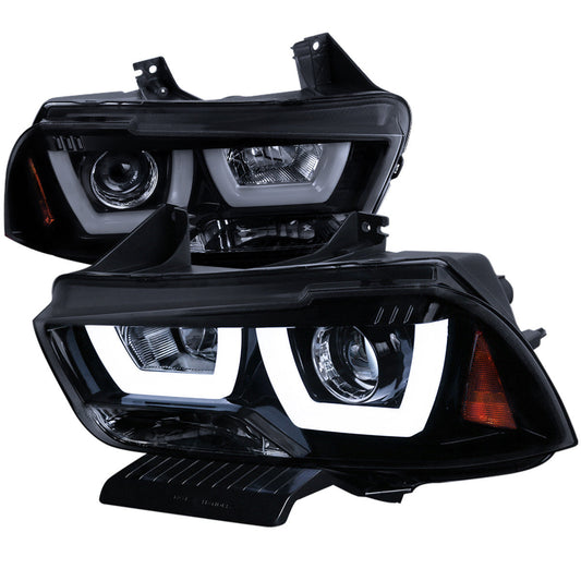 Spec-D 11-14 Charger U-Shape LED Headlights Black/Smoked