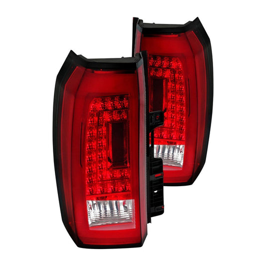 Spec-D 15-20 Chevy Tahoe Suburban LED Tail Lights Chrome/Red