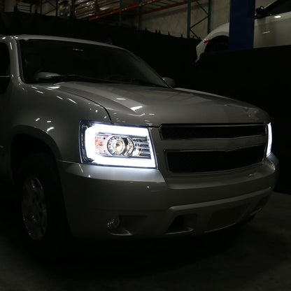 Spec-D 07-13 Chevy Avalanche Tahoe Projector Headlights Chrome